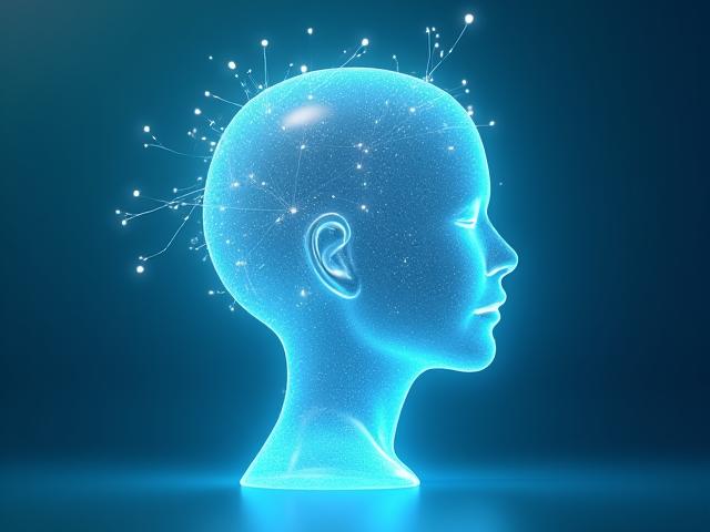 Abstract neural network connecting human brain to wellness data